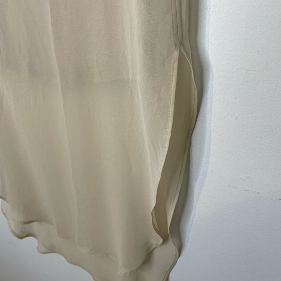 Zara neutral chiffon slits high low blouse - Picture 6 of 8